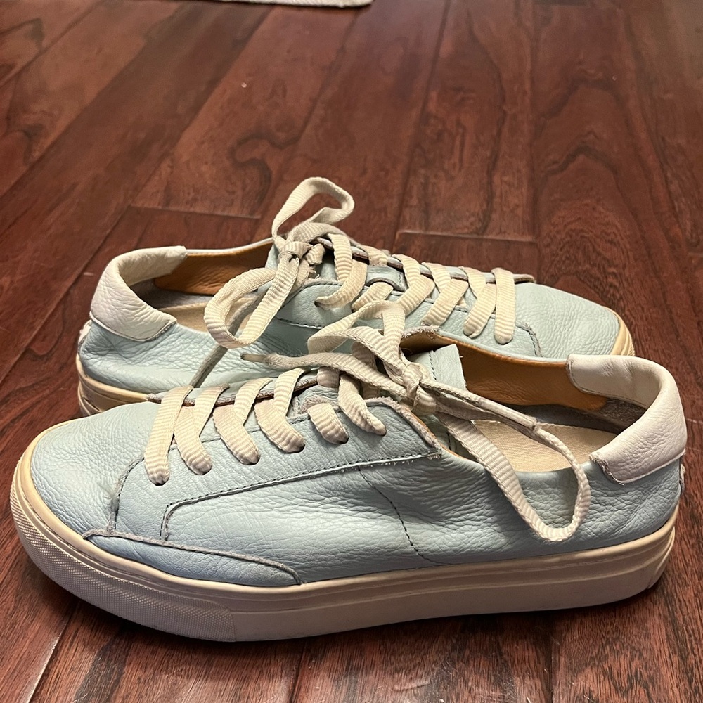 Light Blue Soludos Leather Sneakers